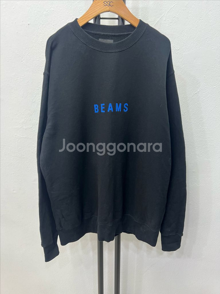정품) 빔즈 BEAMS 블랙 맨투맨 티셔츠 M--0