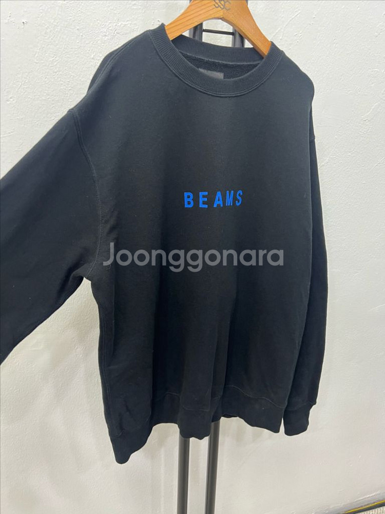 정품) 빔즈 BEAMS 블랙 맨투맨 티셔츠 M--1