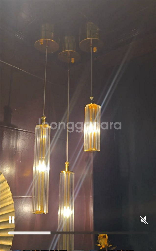 투명 유리 펜던트 조명 6개--0