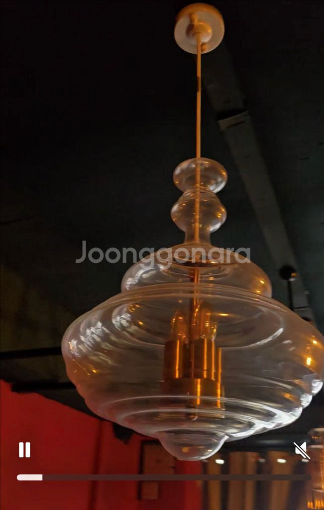 투명 유리 펜던트 조명 6개--2