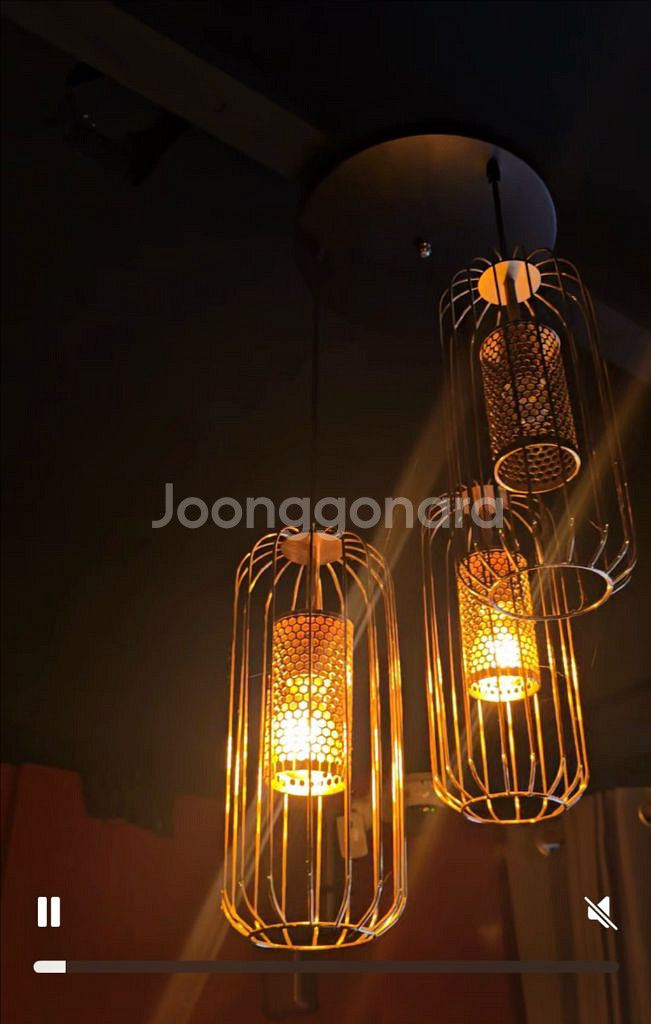 투명 유리 펜던트 조명 6개--1