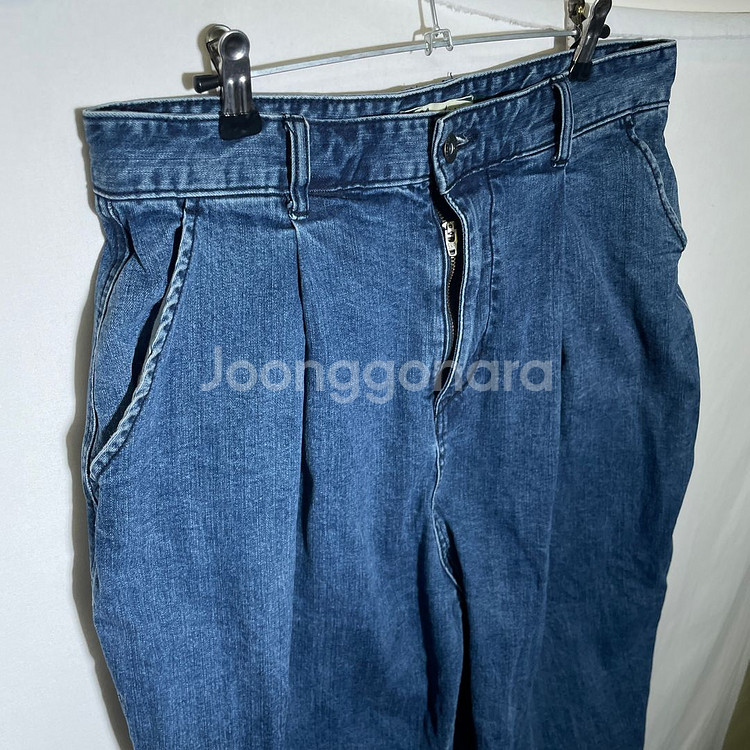 30인치)비슬로우 슬로우보이 중청 와이드핏 데님 청바지--0