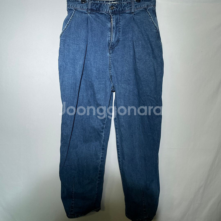 30인치)비슬로우 슬로우보이 중청 와이드핏 데님 청바지--1