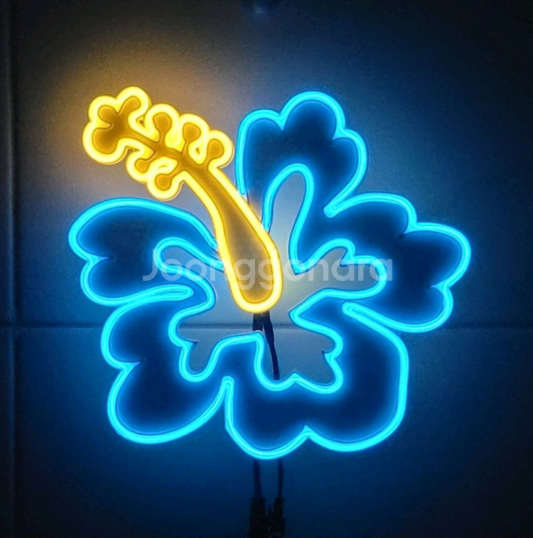 네온사인 하와이안 플라워 히비스커스 led 램프--0