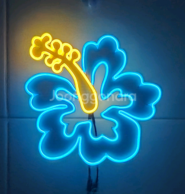 네온사인 하와이안 플라워 히비스커스 led 램프--1