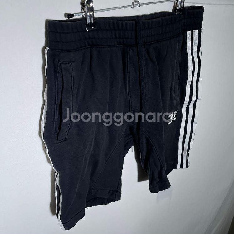 S)아디다스 삼선 스웻 반바지 코튼 츄리닝팬츠--0