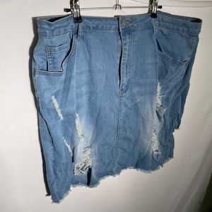 3XL)SHEIN 쉬인 데님 청치마 스커트