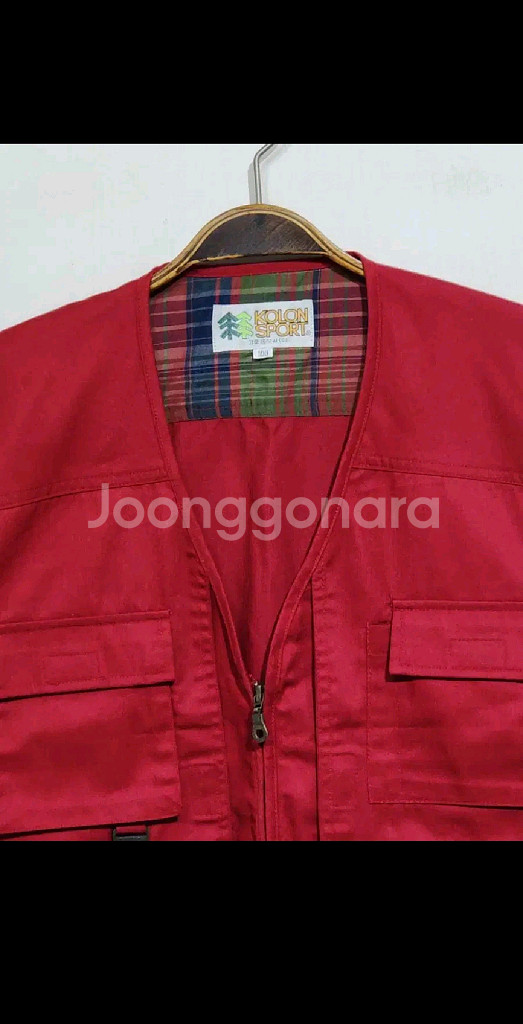 (100) 코오롱스포츠 등산조끼 멀티포켓 노카라 베스트--1