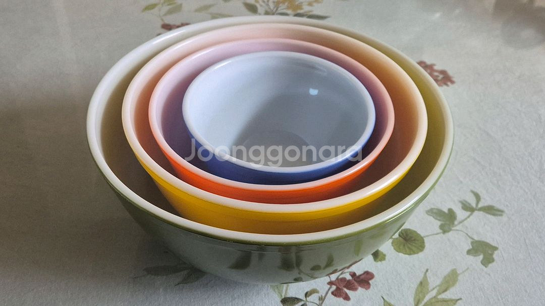 빈티지 파이렉스 컬러볼 4p세트--1