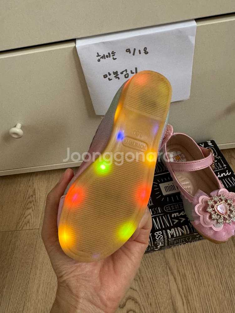 아기 공주구두 led신발 160--2