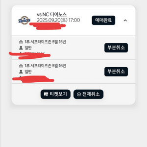 9/20 기아타이거즈 NC 경기 1루 서프라이즈석