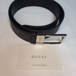 구찌 GG 벨트 직사각형 버클 블랙 GG 슈프림