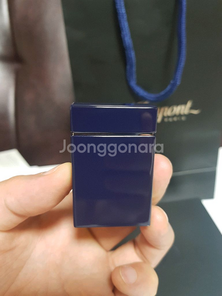 새상품 듀퐁라이터 라인8 신형 ca25101 쌍불 블루--3