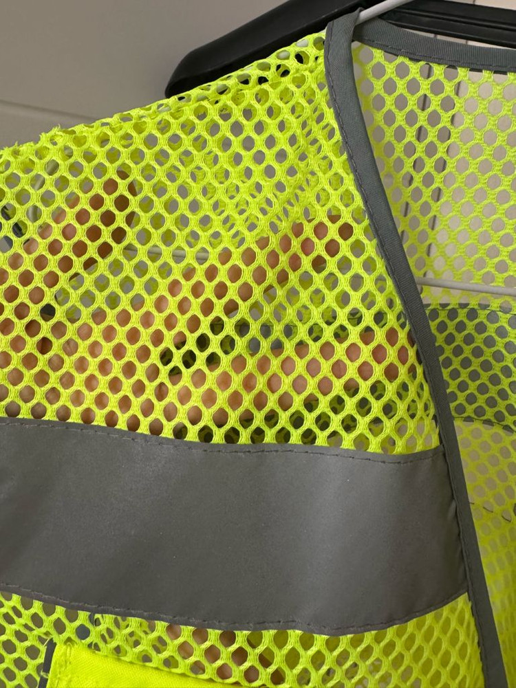 [새것]남녀공용 재난안전보안관 유니폼 조끼&뱃지2개--7