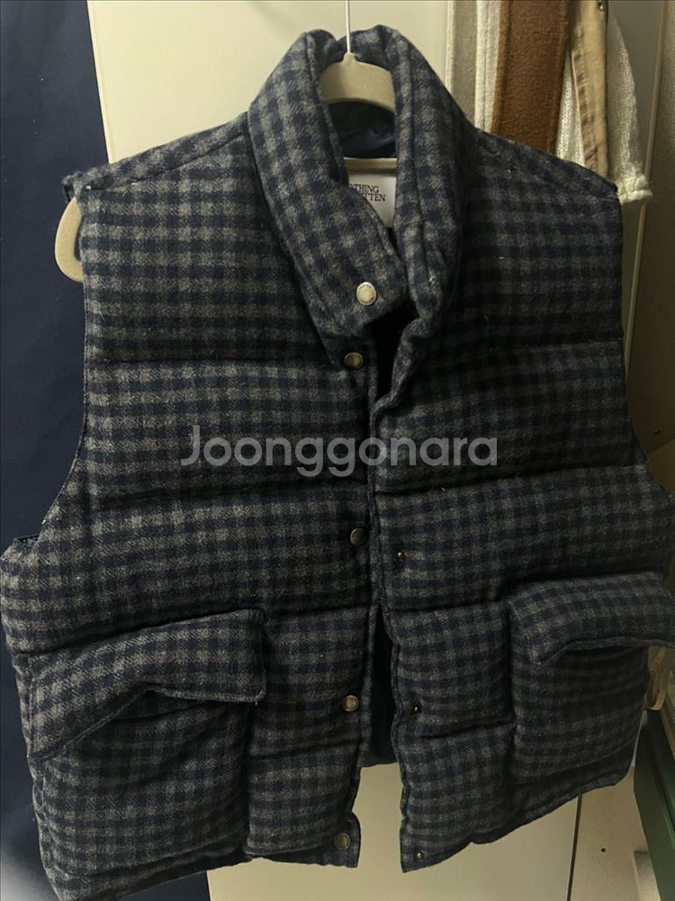 낫띵리튼 체크 패딩 조끼 베스트--0