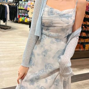 로웰라 비치 롱원피스&가디건 세트