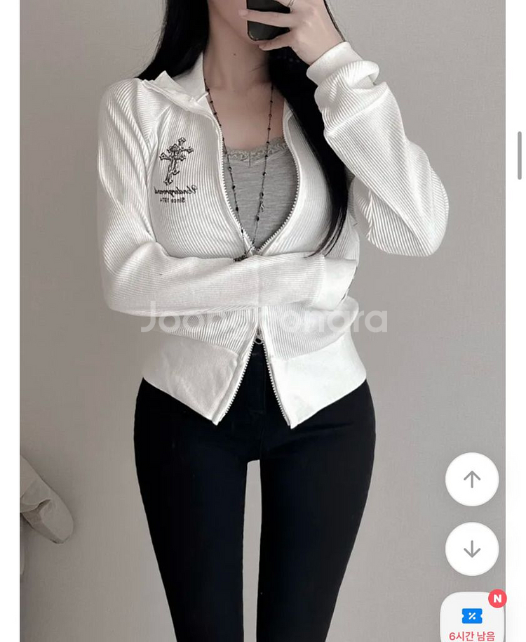 에이블리 크롬st 투웨이 골지 카라 집업 (새상품)--0