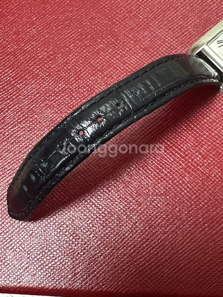 까르띠에 탱크 아메리칸 워치 스몰 쿼츠 네이비블루--3