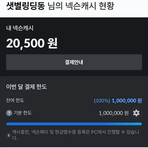 넥슨캐쉬 2만원 500원 팝니다