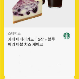 스타벅스 아메리카노T2잔 +블루베리치즈케이크