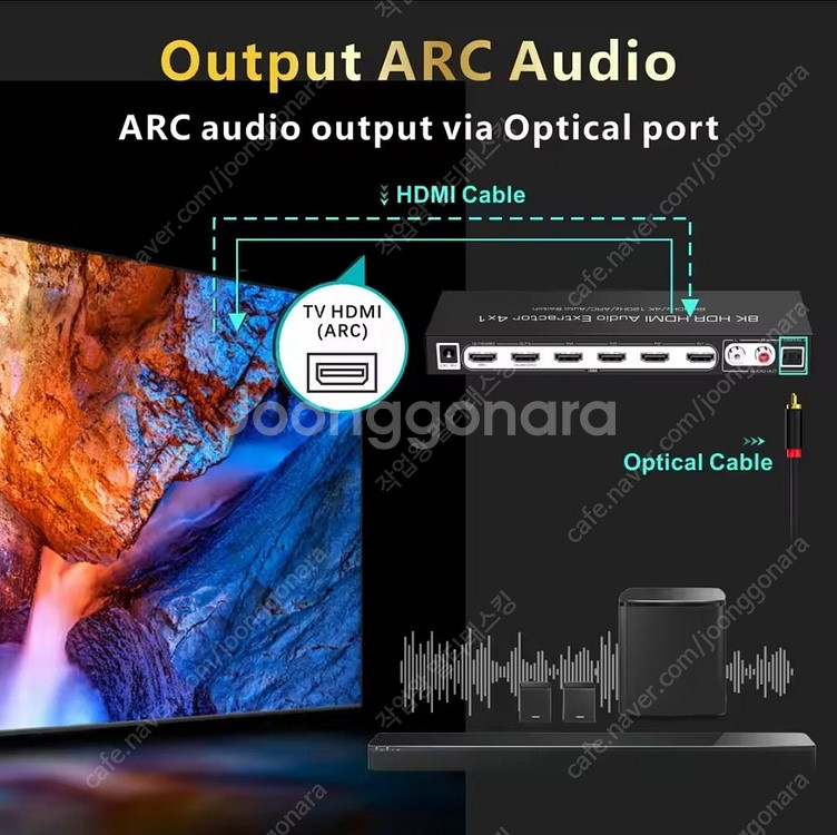 8K HDR HDMI 2.1 스위치, 오디오 추출기--6