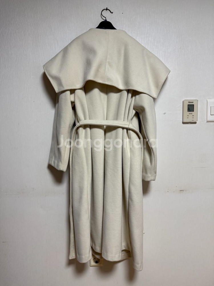 수입 와이드 숄카라 코트 백 아이보리 S 사이즈--3