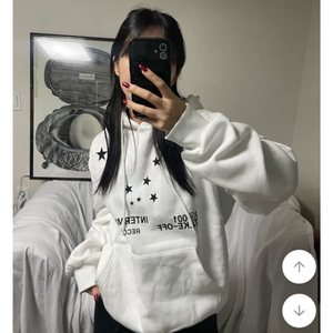 에이블리 남여공용 스타 프린팅 기모 후드티 (새상품)
