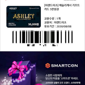 애슐리 캐시 5만원권 판매