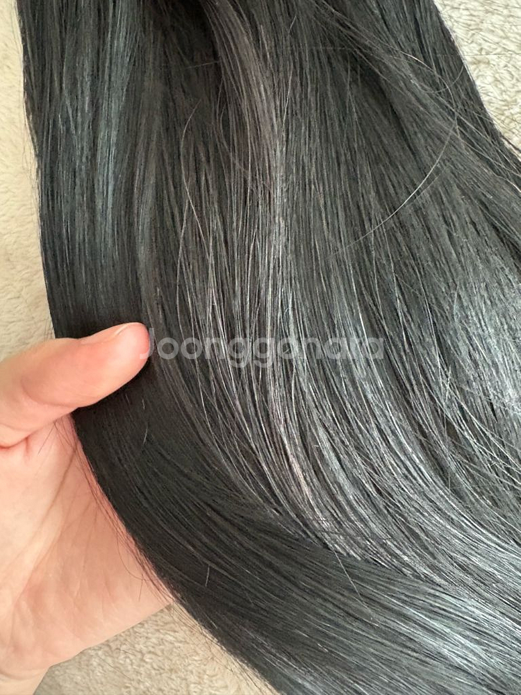 붙임머리 유팁/노팁 18인치 먹물 블랙--2