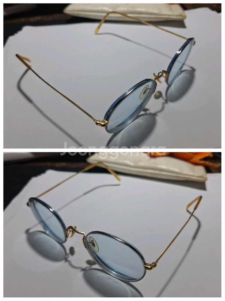 일본빈티지 골드라운드 안경 파파 허밍웨이 17-1701--2