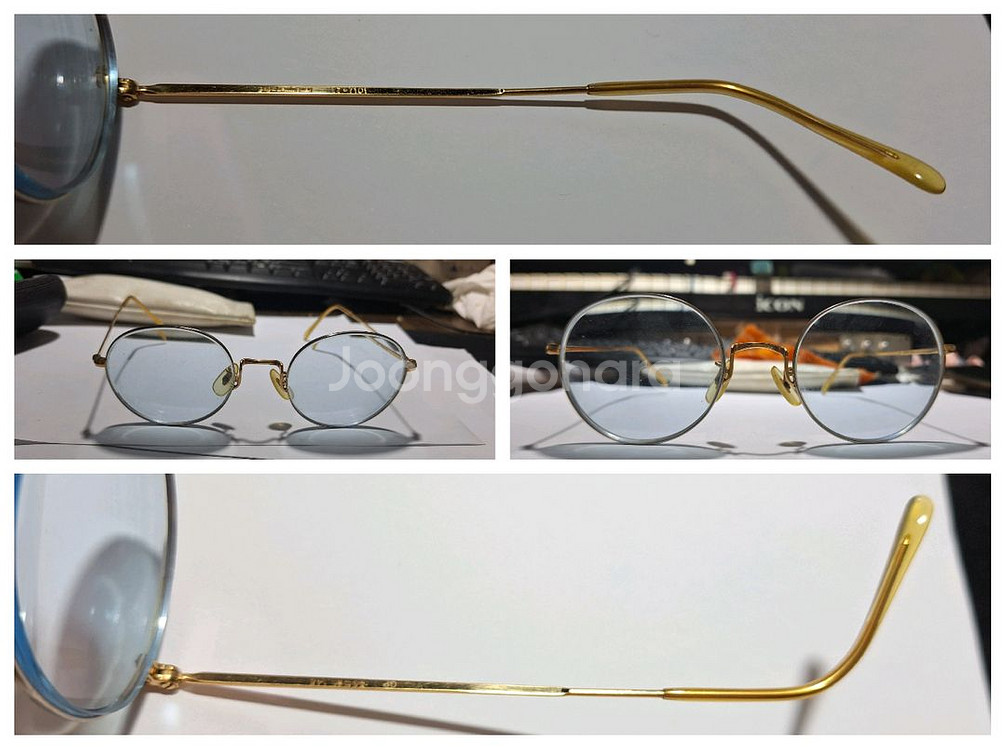 일본빈티지 골드라운드 안경 파파 허밍웨이 17-1701--5