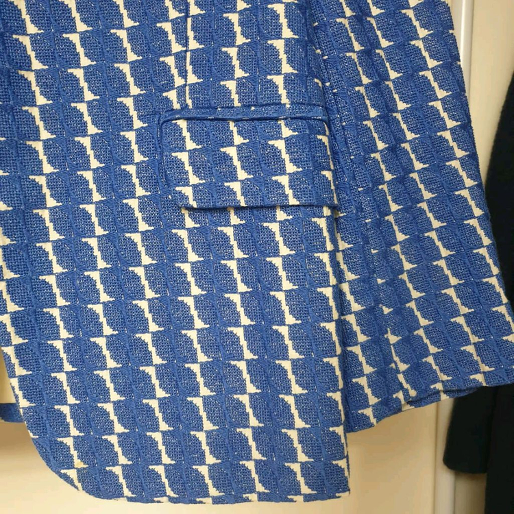 MARNI 마르니 블루리프자수 오픈프론트 슬림핏 자켓--6