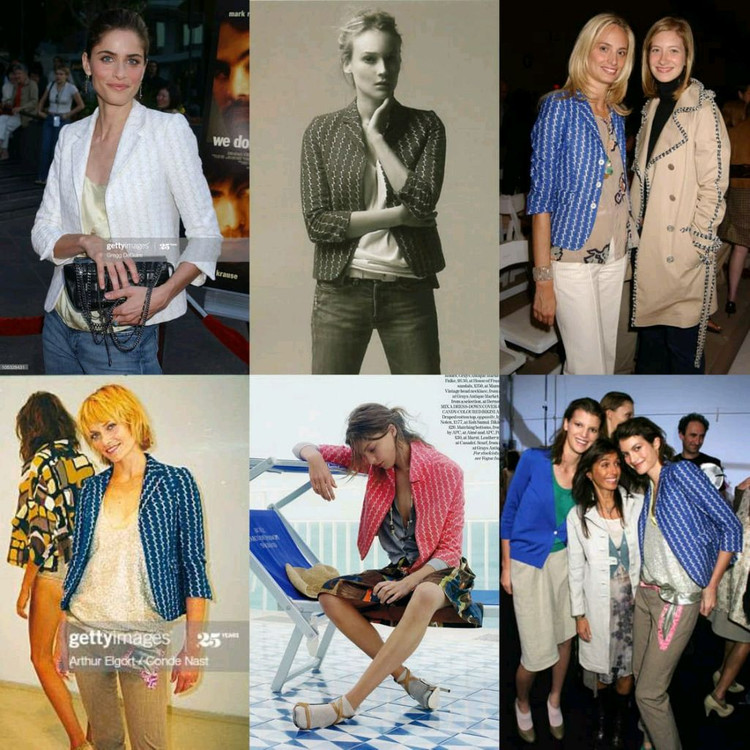 MARNI 마르니 블루리프자수 오픈프론트 슬림핏 자켓--9