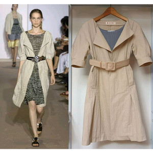 MARNI 마르니 오픈카라 입체소매 원피스 트렌치 코트