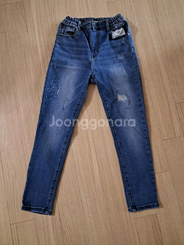편한 고무줄 청바지 일괄 130-140 사이즈 깨끗--2