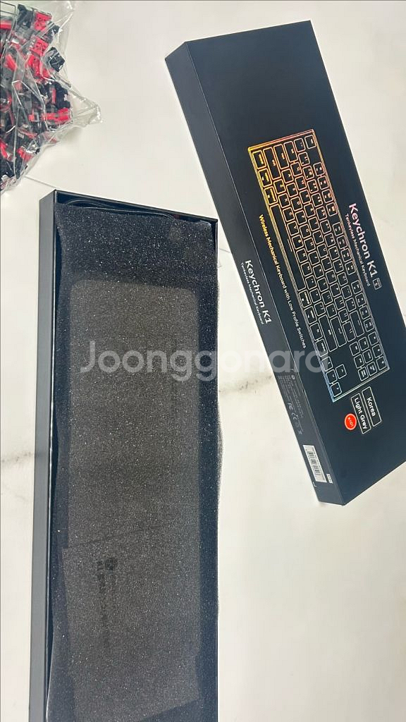 키크론 k1 로우프로파일 핫스왑 갈축 (+적축 스위치)--2