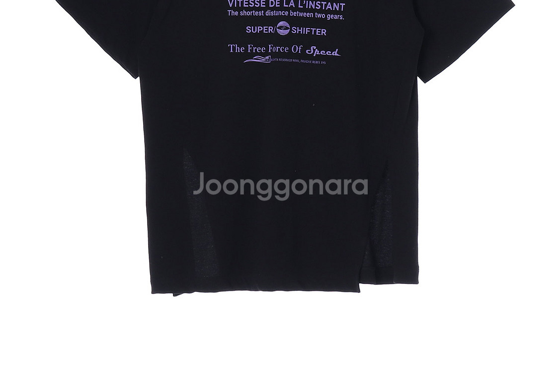 [S]믹스매치레이어 블랙 프린팅 컷아웃 반팔 브이넥 오--2