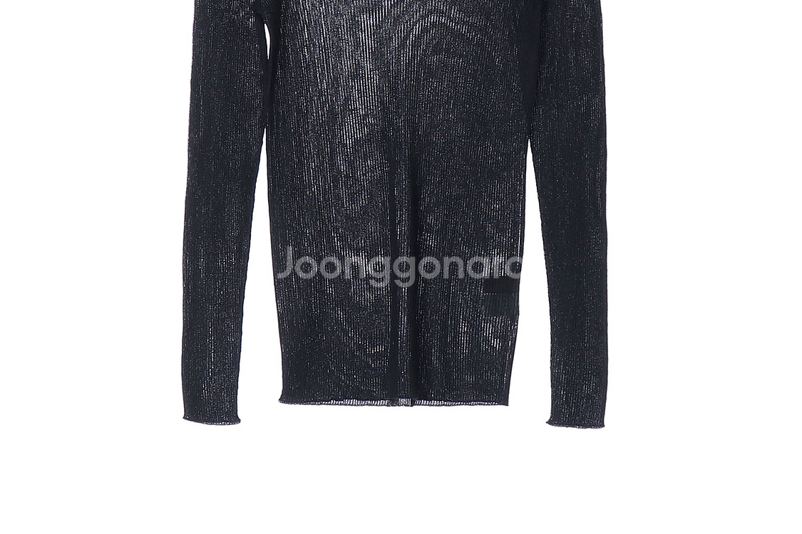 [S]시스템 블랙 실버 터플넥 긴팔 니트 티셔츠--2