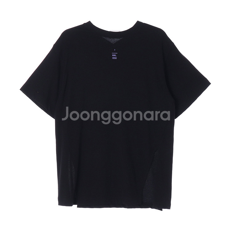 [S]믹스매치레이어 블랙 프린팅 컷아웃 반팔 브이넥 오--3