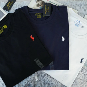폴로 라운드넥 남녀공용 반팔티 white (L)