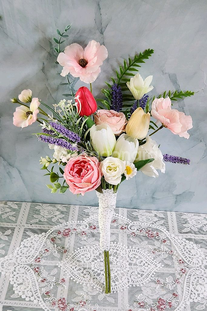 새상품)고급실크조화 웨딩부케 인테리어소품--0