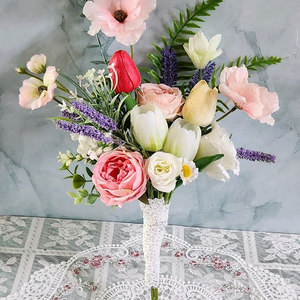 새상품)고급실크조화 웨딩부케 인테리어소품