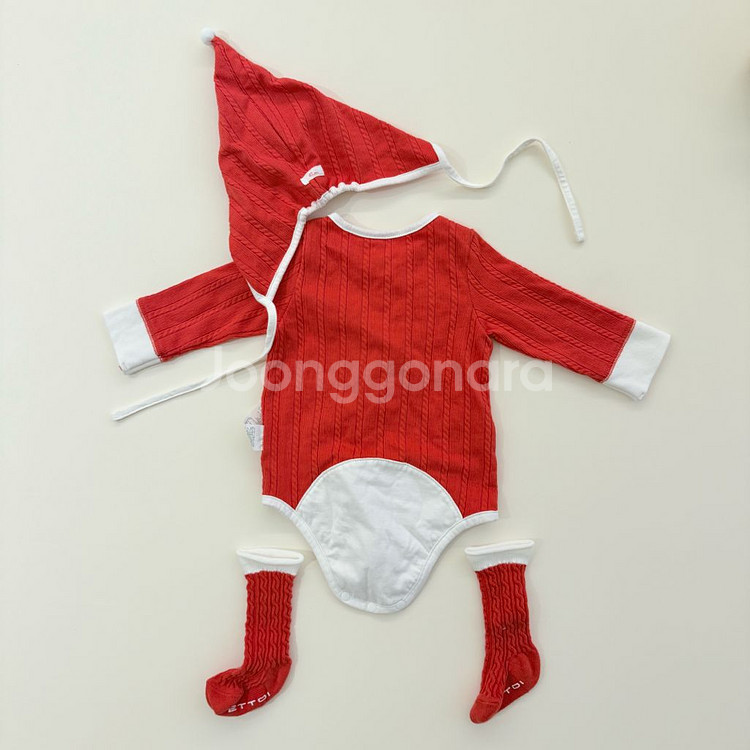 에뜨와 크리스마스 아기 산타복 세트 6m--1