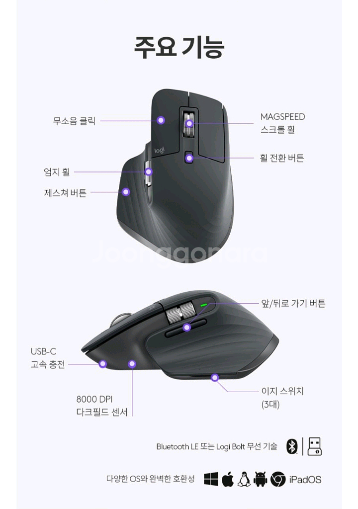 로지텍 MX Master 3S 무선 마우스--1