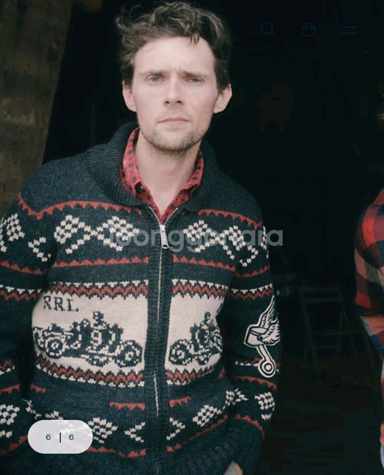 RRL 더블알엘 카 모티브 울지퍼 카디건 M--2