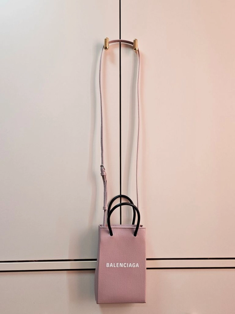발렌시아가 미니 크로스백 폰홀더백 핑크 이미지