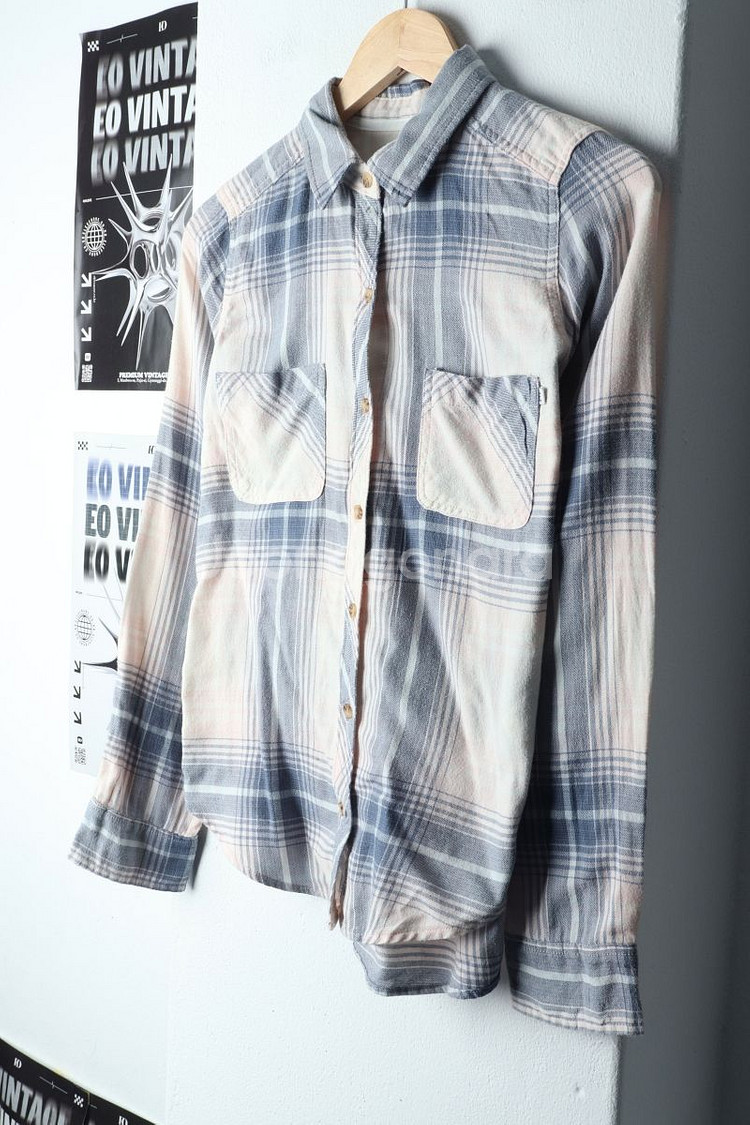 W(XS-S) 아베크롬비 셔츠 남방 체크 플란넬--0