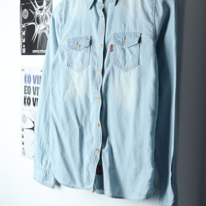 W(XS-S) 디키즈 셔츠 남방 데님 청 아메카지
