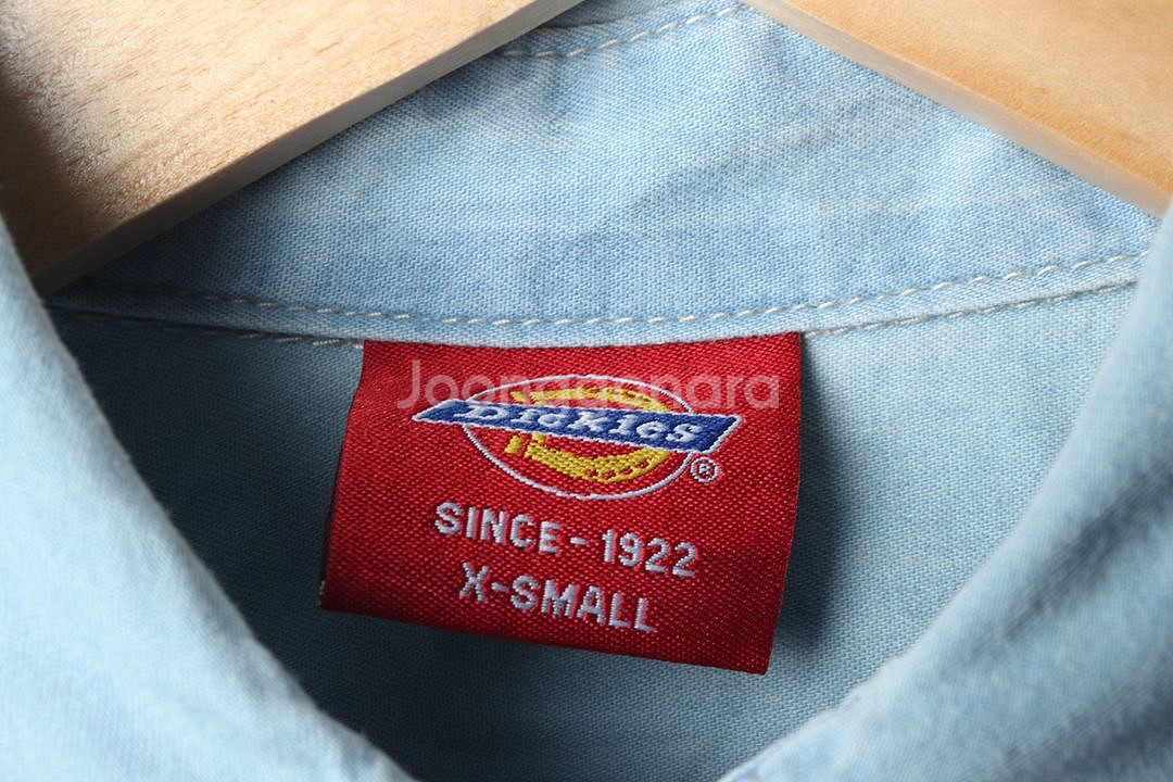 W(XS-S) 디키즈 셔츠 남방 데님 청 아메카지--5