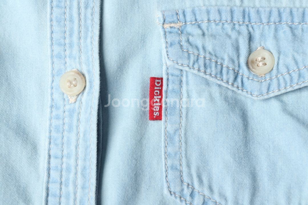 W(XS-S) 디키즈 셔츠 남방 데님 청 아메카지--4